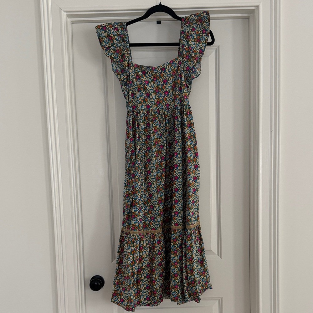 Chic Multicolor Floral Midi Dress